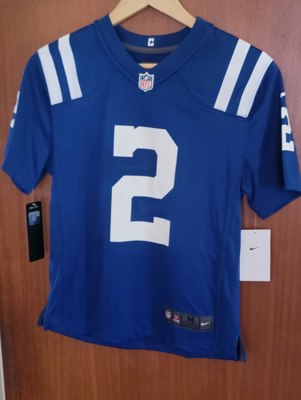 Nike Carson Wentz #2 Indianapolis Colts Jersey Youth Size M Blue/White NFL